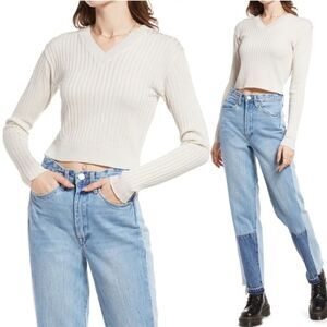 NWT Nordstrom BP Reagan Rib Crop Sweater